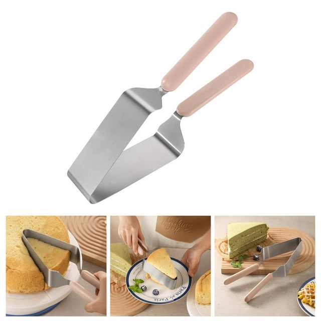 HHSFEIFUUU Stainless Steel Cake Cutter Separator Triangle Design Baking Tool 27x5cm