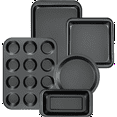thumbnail image 1 of Kitchen 5-Piece Nonstick Bakeware Set - Round/Square Cake Pans, Muffin Pan, Loaf Pan, Roast Pan & Baking Sheets, 1 of 7