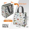 thumbnail image 3 of Colorful Dinosaurs Alphabet Pattern Insulated Lunch Bag for Women & Adults,Large Portable Soft Cooler Lunch Bag,Thermal Food Storage Tote with Pearl Cotton,8.66L,8.75x5.75x9.5 Inch, 3 of 6