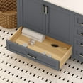 thumbnail image 4 of Ayna Decors Rooh 72 Inch Charcoal Grey Vanity Cabinet with Sink and Mirror in Brushed Nickel Hardware - Quartz Countertop, 4 of 10