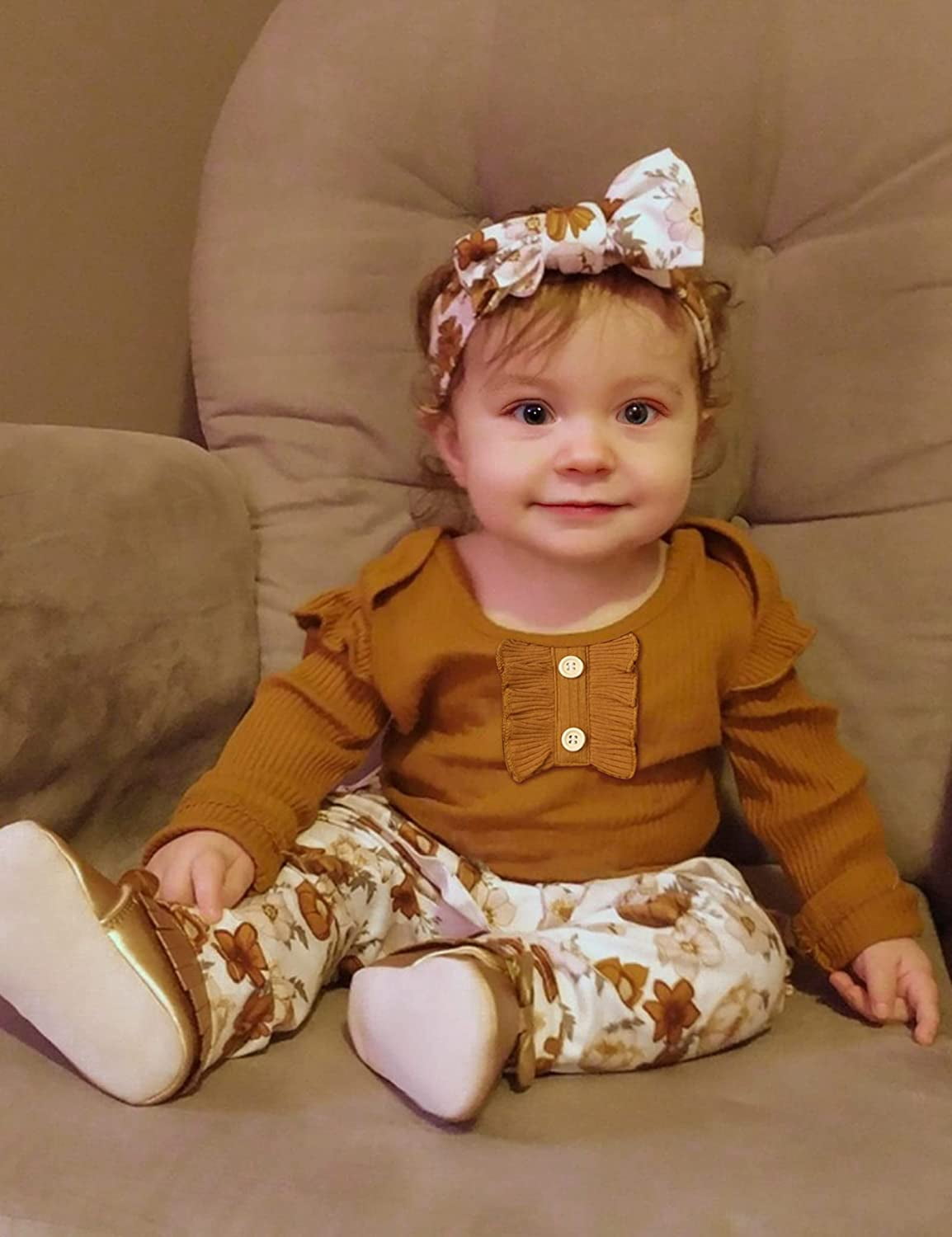 Baby Girls Clothes Cute Baby Clothes Girls Romper + Pant 3pcs Winter Outfit 6-9 Months