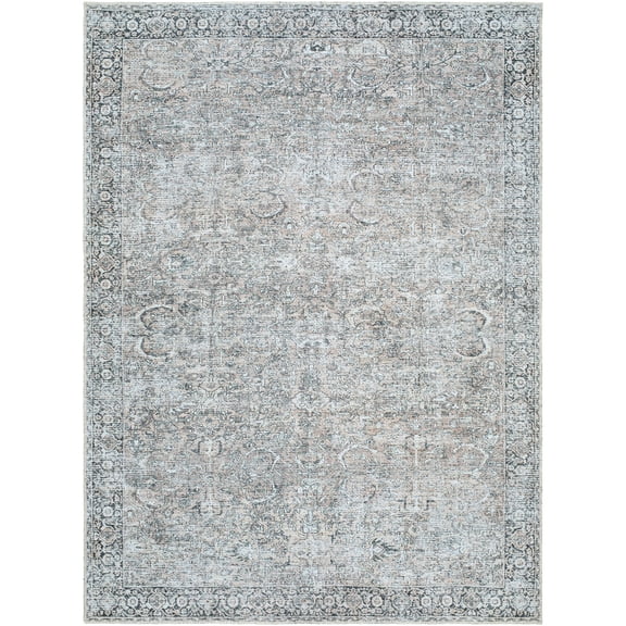 Better Homes & Gardens Persian Blooms Washable Non-Skid Indoor Area Rug, Brown, 5'3" x 7'