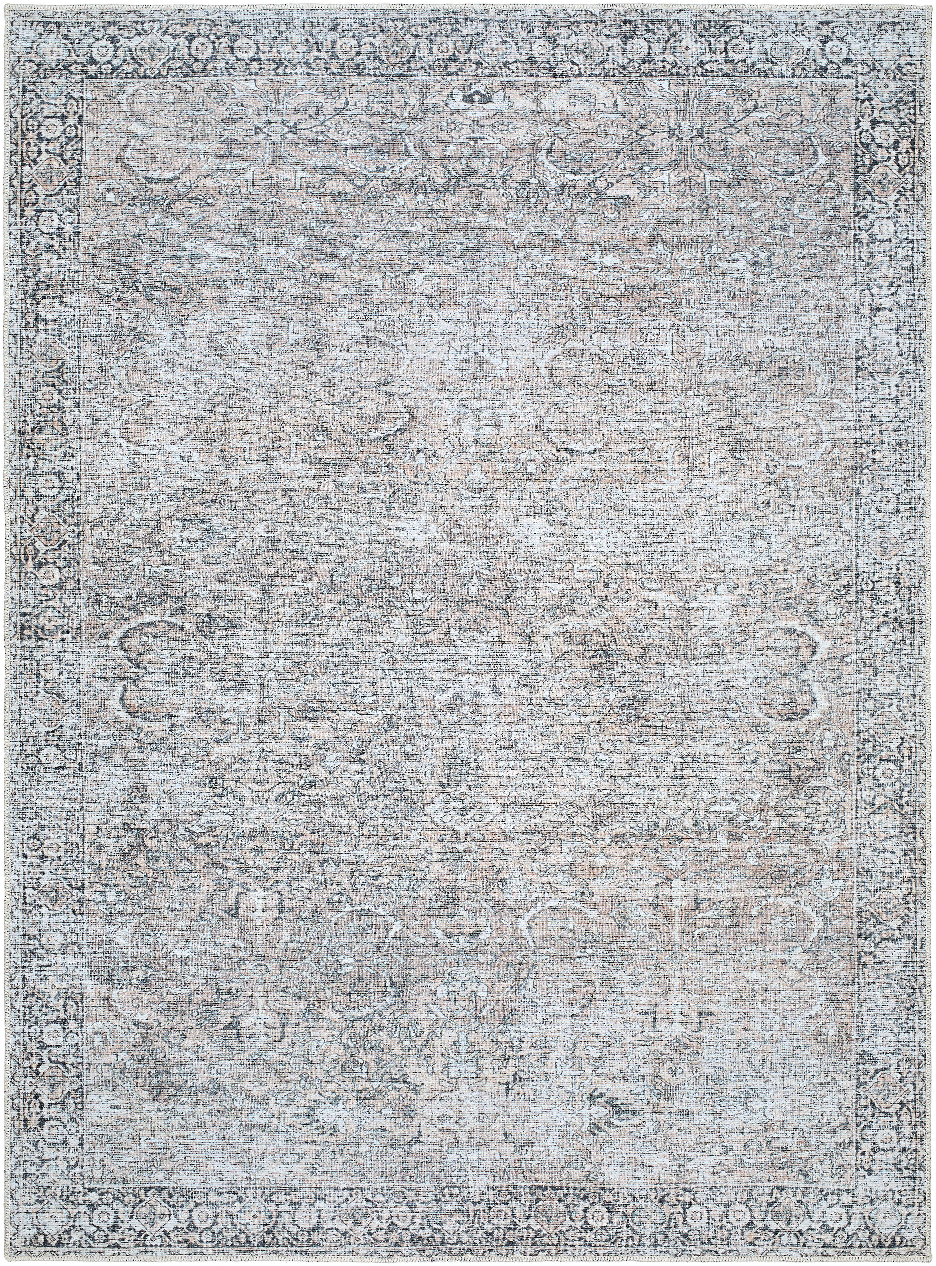 Better Homes & Gardens Persian Blooms Washable Non-Skid Indoor Area Rug, Brown, 5'3" x 7'