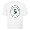 thumbnail image 3 of Men's Levelwear White Seattle Mariners Register Oversized Luxe Signature Knit T-Shirt, 3 of 3