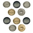 thumbnail image 1 of Citrus Lemon Orange Slice Sketch Set of 10 Metal 0.6" (15mm) Sewing Shank Round Buttons - Silver Color, 1 of 5