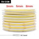 thumbnail image 3 of Barra de luz LED COB de 3 mm, 5 mm y 8 mm, 5 V, 12 V, 320 ledes/m, 3000 K, 4000 K, 6000 K, cinta flexible de alta densidad para iluminación de gabinetes, 3 of 5