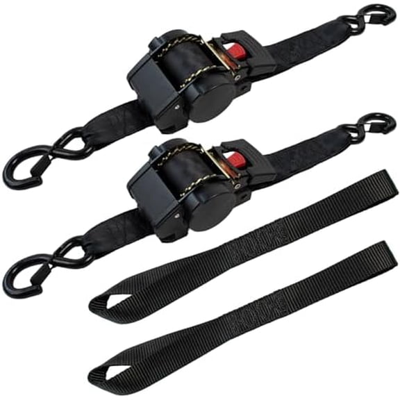 Retractable Ratchet Straps 3500lbs Break Strength, Heavy Duty 2''x10' Auto Retract Tie Down Ratchet Straps Upgraded Controller Retraction Ratchet Strap for Trailer, Motorcycle, ATV