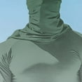 thumbnail image 5 of lcziwo Men Long Sleeve Hooded Sweatshirt with Mask Sun Protection Print Pullover Summer Fishing Beach Quick Dry Blouse Army Green L, 5 of 6