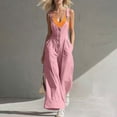 thumbnail image 2 of Edvintorg Womens Jumpers and Rompers Casual Loose Wide Leg Jumpsuits Streetwear Adjustable Strap Baggy Cargo Overalls with Pockets, 2 of 6