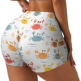 thumbnail image 2 of Kdxio Colorful Crabs Print Workout Shorts for Women Seamless Soft Smooth Gym Yoga Scrunch Active Shorts, 2 of 5