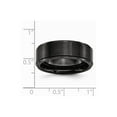 thumbnail image 6 of Black Ceramic Ridged Edge 8mm Brushed and Polished Band Size: 9; for Adults and Teens; for Women and Men, 6 of 6