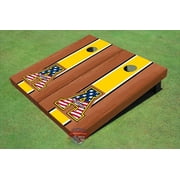 Appalachian State University Patriotic "A" Yellow Rosewood Matching Long Strip Cornhole Boards