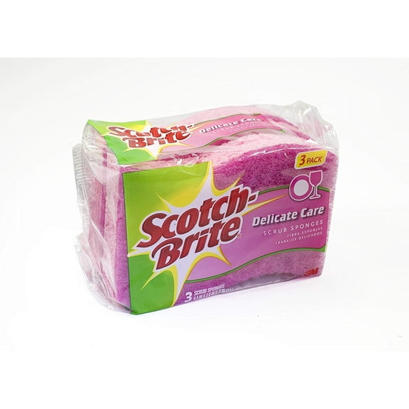 3M Scotch-Brite Delicate Care Scrub Sponge 3/Pkg, Count