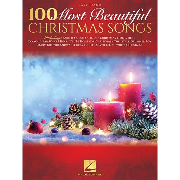 100 Most Beautiful Christmas Songs Easy Piano Songbook, (Paperback)