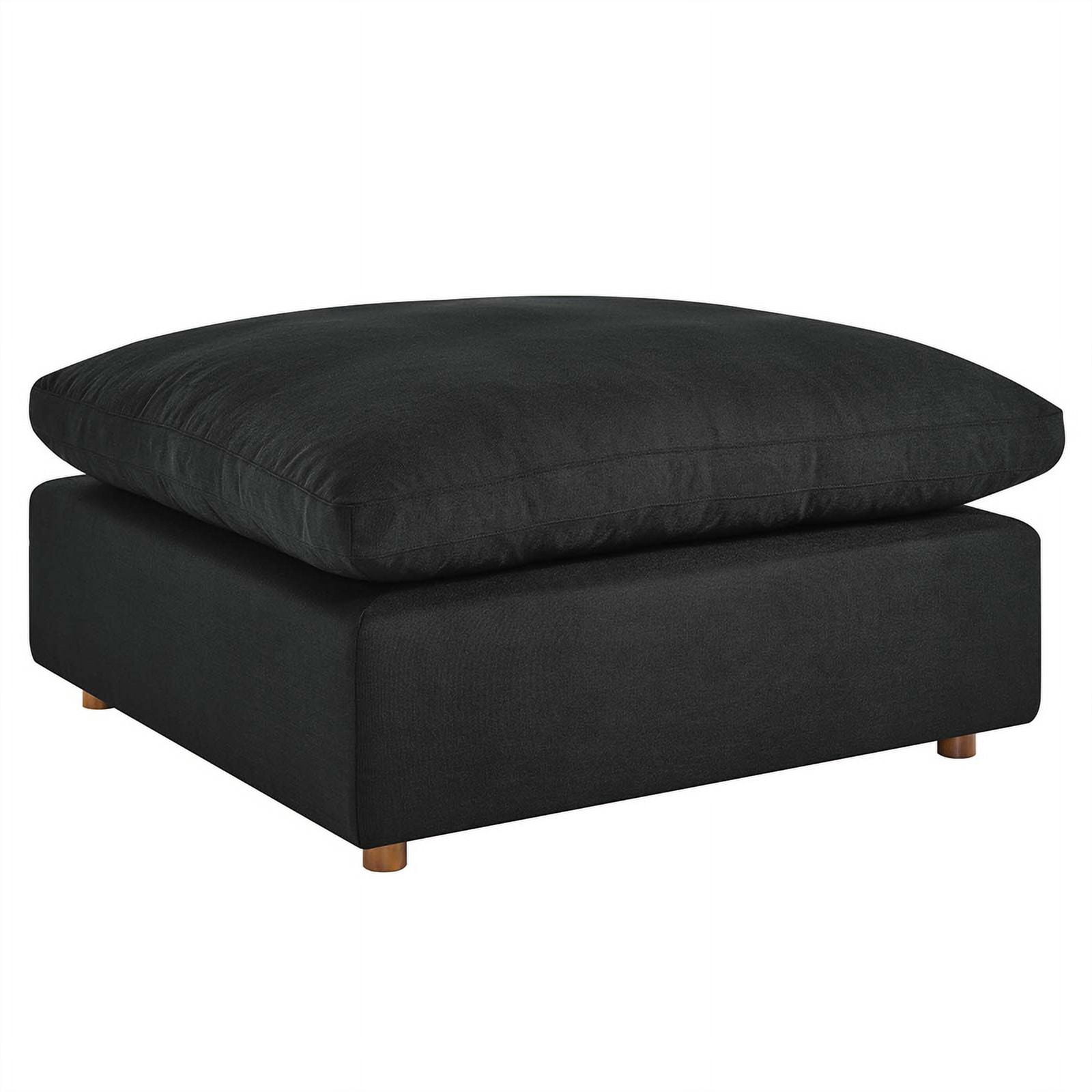 Modway Commix Modern Down Filled Overstuffed Fabric Ottoman in Black