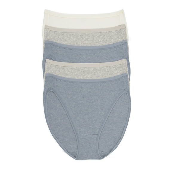 Felina Women's Organic Cotton Stretch Hi Cut Panty 5-Pack Underwear
