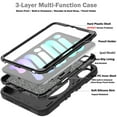 thumbnail image 2 of Hard Back Cover Case for Apple 8.3-inch iPad Mini 6th Generation (2021) Model A2567/A2168/A2569 - Portable Shockproof Rugged Cover Case with Rotating View Kickstand & Shoulder/Hand Strap, Black, 2 of 8