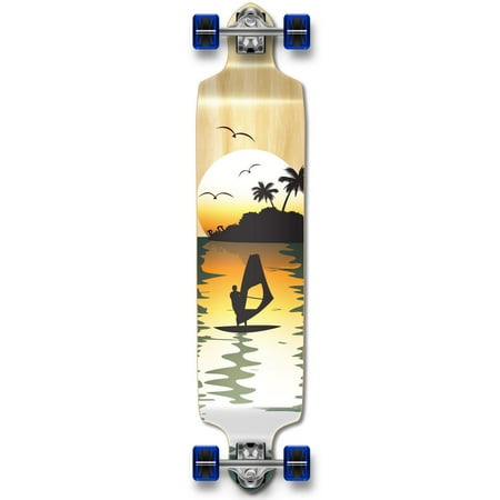 Yocaher Drop Down Longboard complete Cruiser 41.25  x 10  w/Premium Black grip tape  heavy duty Aluminum Alloy truck  71mm longboard Wheels  and ABEC -9 Bearings - Surfer Natural price history on PriceWatchPro