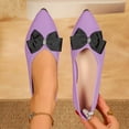 thumbnail image 5 of Pandaie Women's Flats Shoes Pointed Toe Knit Ballet Loafers Bow Comfortable Slip on Work Business Casual Shoes for Driving Dating Wedding Purple 8, 5 of 7