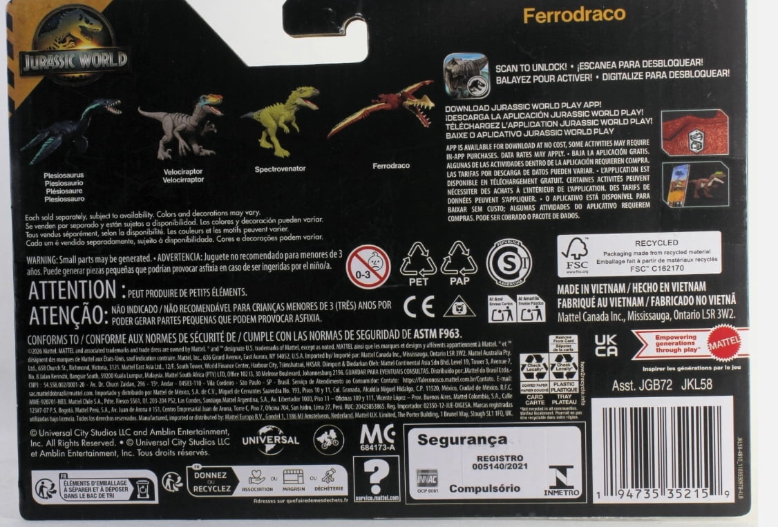 Jurassic World Frenzy Pack Ferrodraco Dinosaur Figure