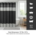thumbnail image 5 of Madison Park Black Faux Silk Shower Curtain, Striped Lightweight Bath Curtain Decor, Grey Curtain for Bathroom, 72"x72", 5 of 7