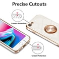 thumbnail image 3 of Electroplated Magnetic Ring Holder Case, 360 Degree with Rotation Metal Finger Ring Holder Magnet Car Holder Silicone Cover for iPhone SE(5G) 2022 iPhone 7 iPhone 8 iPhone SE 2020 - White, 3 of 15