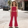 thumbnail image 2 of WEIGFI Child High Waist Soft Stretch Casual Pants For Girls With Pockets Comfortable Everyday Wear Adorable Trousers Solid Color Slacks, 2 of 4