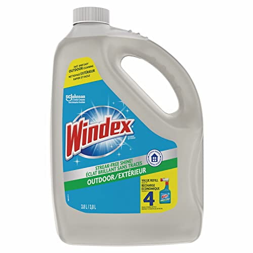 Windex Outdoor Window, Glass, and Patio Cleaner, Removes Dirt and Grime, 3.8L