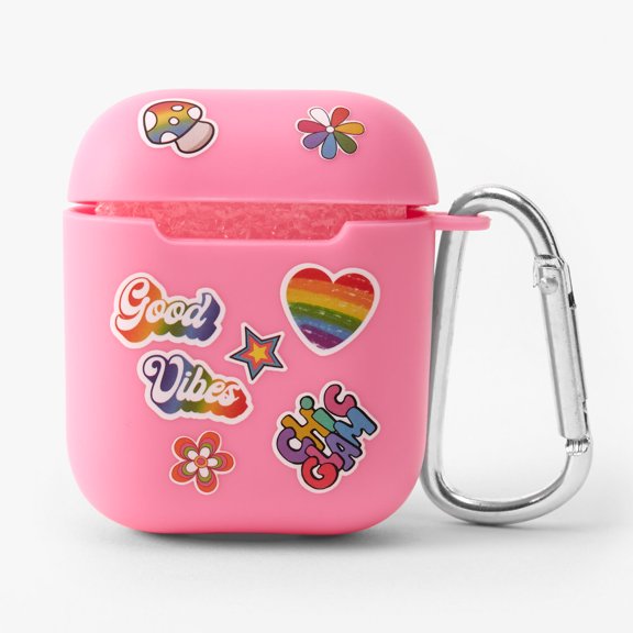 Claire's Pink Y2K Silicone Earbud Case Cover - Compatible with Apple® AirPods