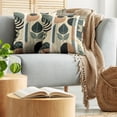 thumbnail image 5 of Ambesonne Monstera Throw Pillow Cover 2 Pack, Mid Century Boho Abstract, 16", Pale Reseda Green and Camel, 5 of 7