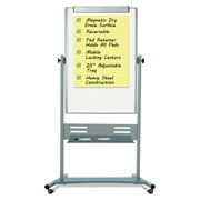 MasterVision® Gold Ultra™ Evolution Revolver Mobile Presentation Non-Magnetic Dry-Erase Whiteboard Easel, 36" x 47", Aluminum Frame With Silver Finish