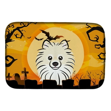 Carolines Treasures BB1765DDM Halloween Pomeranian Dish Drying Mat 14 x 21" multicolor