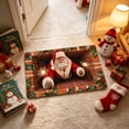 thumbnail image 5 of AURIGATE Christmas Doormat, 23.6x15.7 in Polyester Christmas Entryway Mat with Santa Design for Indoor Outdoor Home Decor, 5 of 6