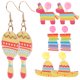 thumbnail image 1 of KAKOWELY 4 pares de aretes colgantes de fiesta de verano para mujer, de acrílico con temática mexicana., 1 of 4