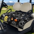 thumbnail image 3 of Pzuqiu Golf Cart Accessories Seat Cover Quilted Polyester Material, Compatible with Outdoor Club Carts, for EZGO 2 Person Carts Yamaha, Sugar Skulls Mexican, 3 of 9
