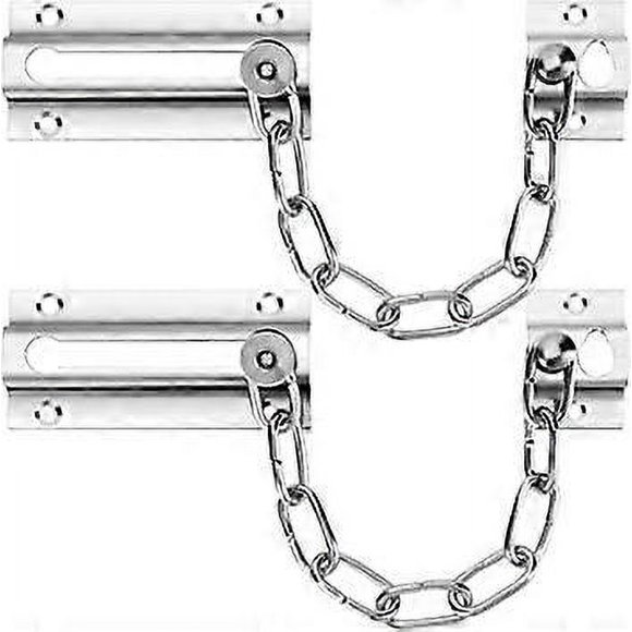 2 Pack Door Chain Lock, Premium Chain Door Lock, Thickened Door Lock Chain , Stainless Steel Chain Locks for Inside Door, Better Security and Protecti