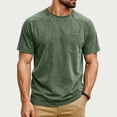 thumbnail image 2 of JAJAHO Mens T Shirt Distressed Washed Casual Pocket Tee Summer Raglan Short Sleeve Solid Color Vintage Tshirts Comfy Tops, 2 of 4