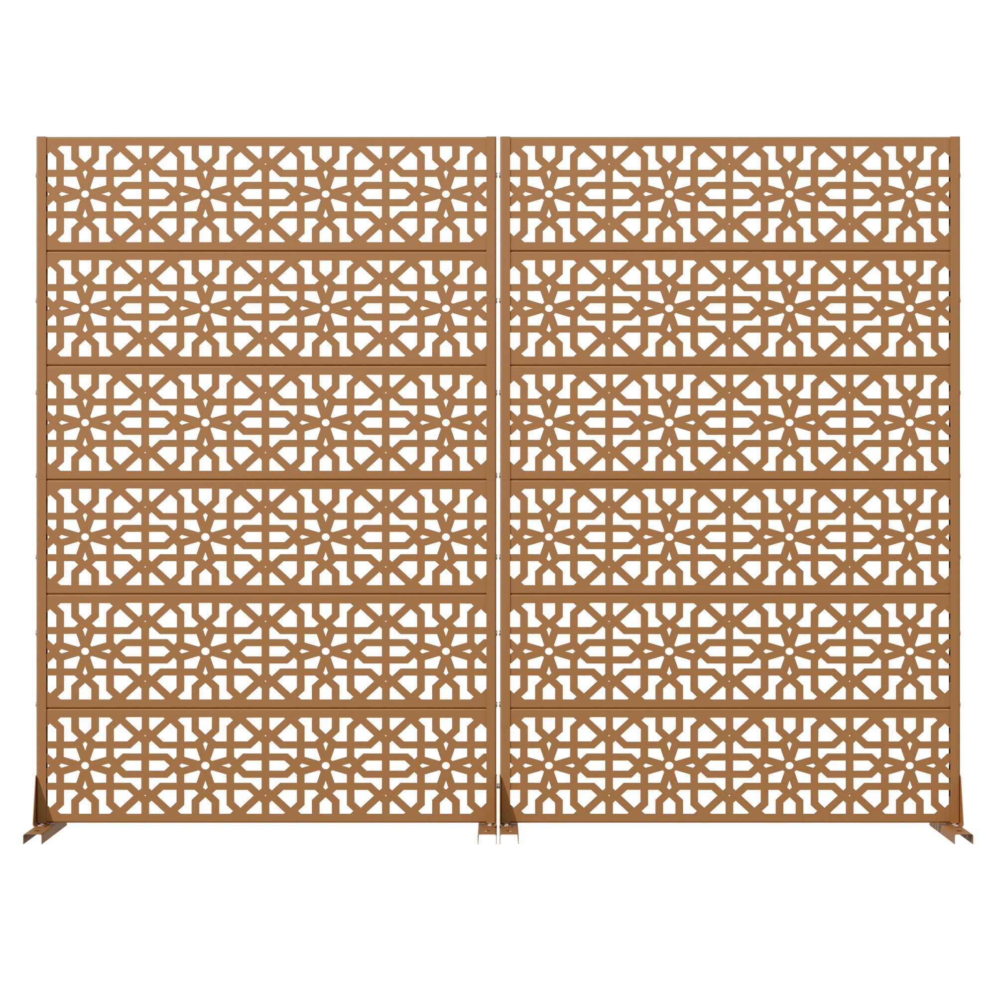 MAYEERTY 6 Panels Outdoor Privacy Screen, Metal Decorative Privacy Fence, 2 pcs Privacy Panel for Patio, Balcony, Backyard, Garden