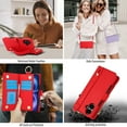 thumbnail image 6 of for iPhone 16 Plus Wallet Case with Card Holder - PU Leather Case Detachable Crossbody Strap & Wristband & Secure Ring, Shockproof Protective RFID Blocking Zipper Purse Phone Cover, Red, 6 of 7