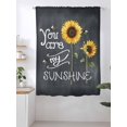 thumbnail image 1 of Sheer Curtains 63 Inch Length, Sunflowers Semi Sheer Curtains Light Filtering Window Treatment, Classic Bee You Are My Sunshine Black Privacy Voile Drapes for Living Room Bedroom 52x63 Inch, 1 of 2