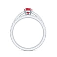 thumbnail image 2 of Rosec Jewels Certified Lab Grown Ruby Wedding Bridal Ring Set - Pear Shaped Engagement Ring with Wedding Band - AAAA Quality, 925 Sterling Silver, US 4.00, 2 of 8