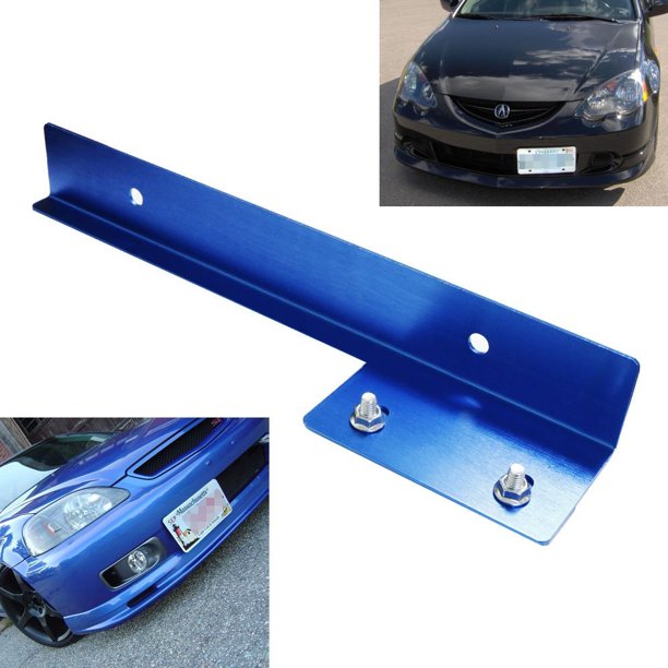 iJDMTOY Blue Front Bumper License Plate Relocator Bracket For Acura