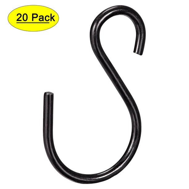 Uxcell 20 piezas ganchos colgantes en forma de S 1.5 x 0.9 pulgadas color negro