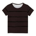 thumbnail image 2 of Nskgu Girls Tops Kids T Shirts Girls' Summer Cute T Shirts Casual Short Sleeve Crew Neck Striped Printed Tunic Tops Size 4-13 Years, 2 of 5