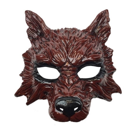 Bloody Red Wolf Half Mask Adult Animal Angry Dog Costume Accessory