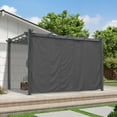 thumbnail image 2 of PURPLE LEAF 10' X 13' Outdoor Pergola with Curtains Retractable Canopy Patio Aluminum Sun Shade for Garden Deck Porch Gazebo Pavilion Grill Modern Yard Grape Trellis Pergola Gray, 2 of 9