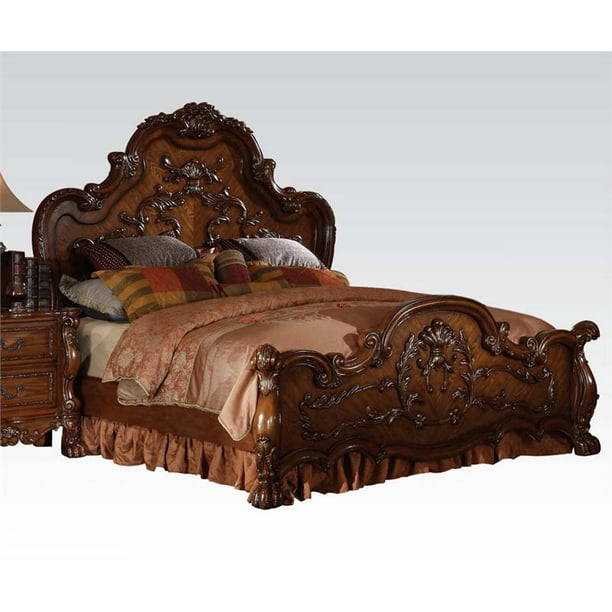 Antique Cherry Oak Finish Bedroom, Antique King Bed