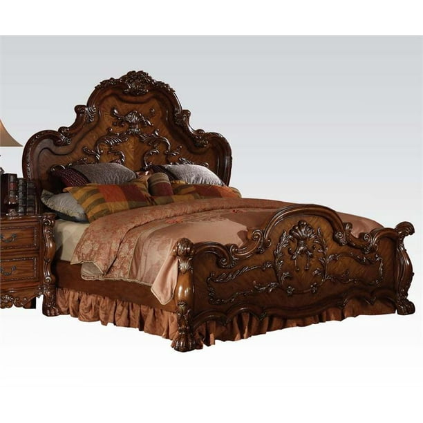 Antique Cherry Oak Finish Bedroom Furniture California King Size Bed 1pc Com Antique Cherry Oak Finish Bedroom, Antique King Bed