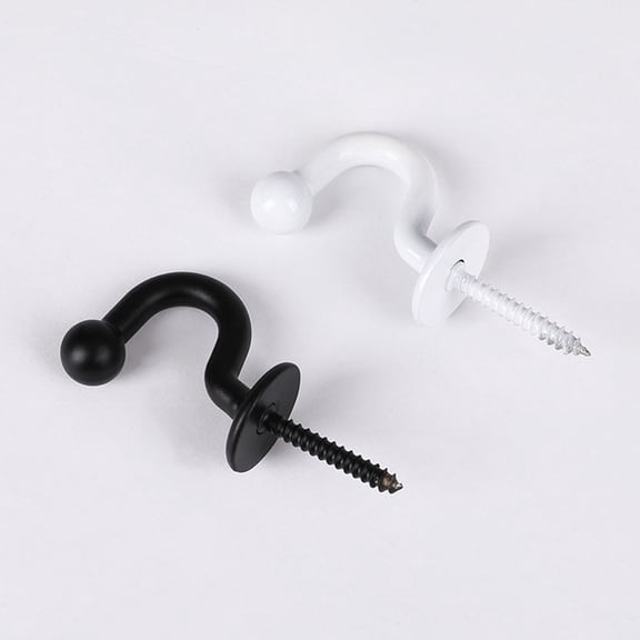unbranded 4 Pcs Hook up Curtain Tiebacks Hooks Wall Rack Window Black
