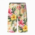 thumbnail image 3 of NOLDARES Mens Summer Hawaii Beach Shorts Cotton Stretch Drawstring Casual Shorts with Pockets(Pink,XL), 3 of 6